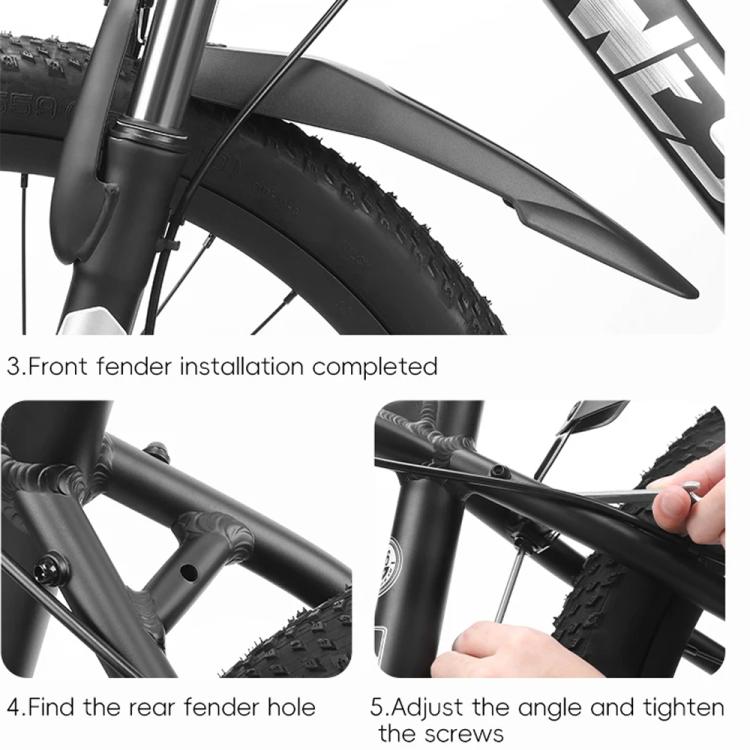 WEST BIKING Extra Wide & Long Mountain Bike Fenders, Full Coverage Mud Guards for 20 22 24 Inch Bicycles