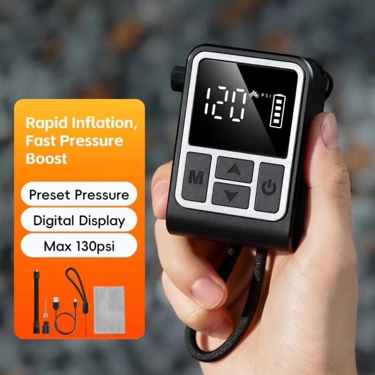 WEST BIKING Mini Digital Electric Air Pump Portable Tire Inflator with Preset Pressure, USB-C Rechargeable for Bikes Motorcycles Balls