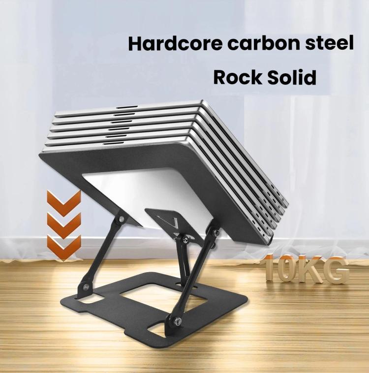 2-in-1 Foldable Laptop Tablet Stand Riser with Phone Holder Adjustable Ergonomic Computer Stand for Desk, K99 Silver, K99 Black