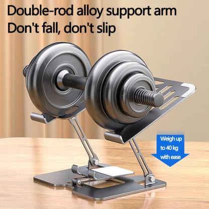 2-in-1 Foldable Laptop Tablet Stand Riser with Phone Holder, Fan Type Black