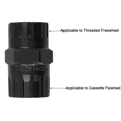 BIKERSAY 2-in-1 Bicycle Freewheel Removal Socket Tool Compatible with Cassette and Threaded Freewheels, BT013X
