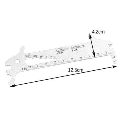 BIKERSAY 7-in-1 Chain Wear Indicator Tool Measuring Ruler Bicycle Maintenance Tool
