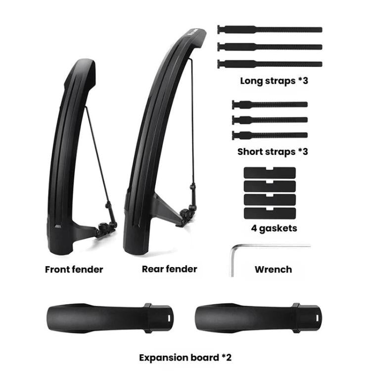 WEST BIKING YP0714046 Bike Front & Rear Extended Fenders Waterproof Mudguards Cycling Accessories