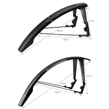 WEST BIKING YP0714046 Bike Front & Rear Extended Fenders Waterproof Mudguards Cycling Accessories