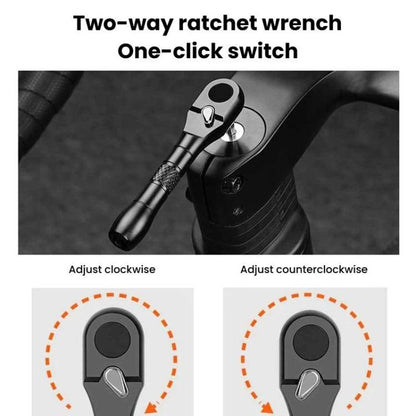 ENLEE EN59 19pcs Bike Ratchet Wrench Set Portable Multifunctional Bicycle Repair Tool Kit, EN59 19pcs