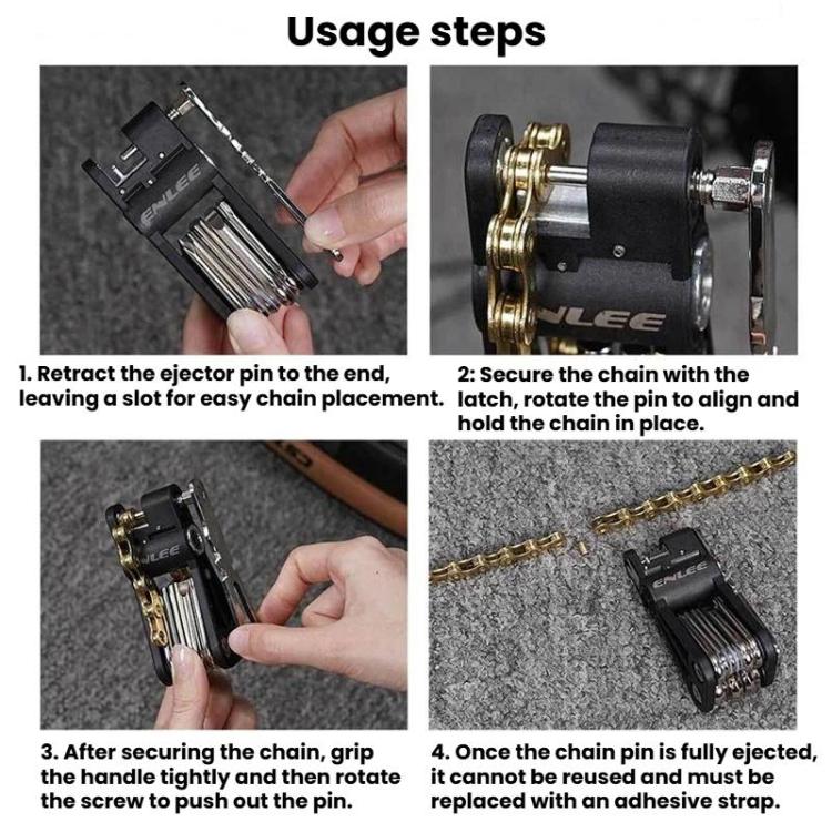 ENLEE EN93 18 In 1 Bike Multifunctional CO2 Inflator Head Hexagonal Repair Tool, EN93