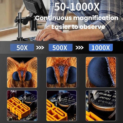 MK7 7 Inch Rotatable HD Display Digital Industrial Microscope Repair & Inspection Tool, Without Light, With Light