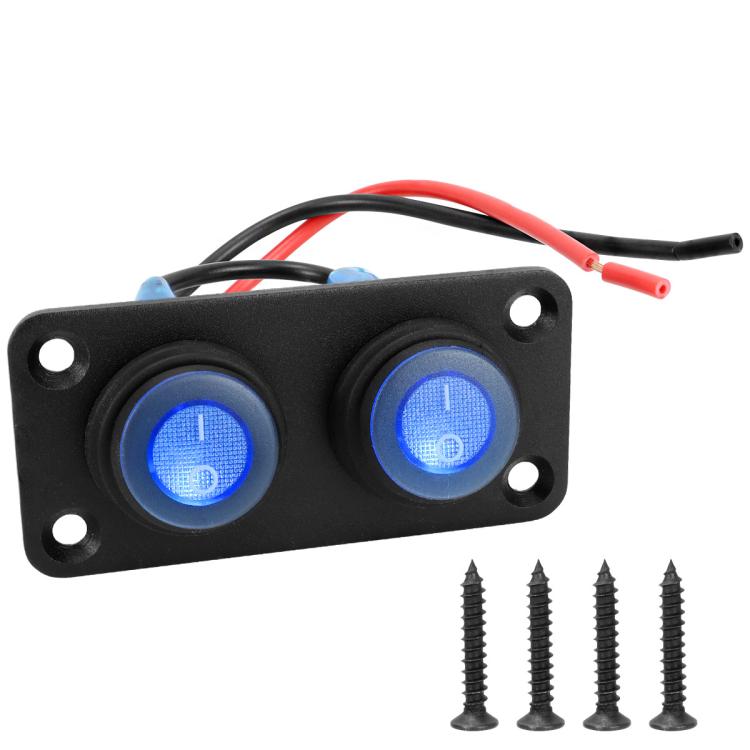 Round Waterproof Marine Panel Switch With LED Light, 1 Button Red, 2 Button Red, 3 Button Red, 4 Button Red, 5 Button Red, 6 Button Red, 1 Button Blue, 2 Button Blue, 3 Button Blue, 4 Button Blue, 5 Button Blue, 6 Button Blue, 1 Button Green