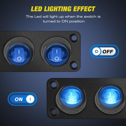 Round Waterproof Marine Panel Switch With LED Light, 1 Button Red, 2 Button Red, 3 Button Red, 4 Button Red, 5 Button Red, 6 Button Red, 1 Button Blue, 2 Button Blue, 3 Button Blue, 4 Button Blue, 5 Button Blue, 6 Button Blue, 1 Button Green