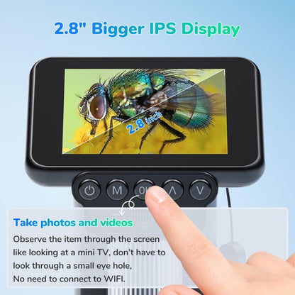 H013 2.8 Inch Digital Handheld HD Portable Electronic Microscope Rechargeable Kids Microscope With Light