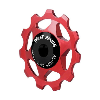 WEST BIKING YP0719490 Bike Jockey Wheel With Metal Bearings Road Bike Rear Derailleur Jockey Wheel, 11T Black, 11T Red, 11T Colorful, 13T Black, 13T Red, 13T Colorful