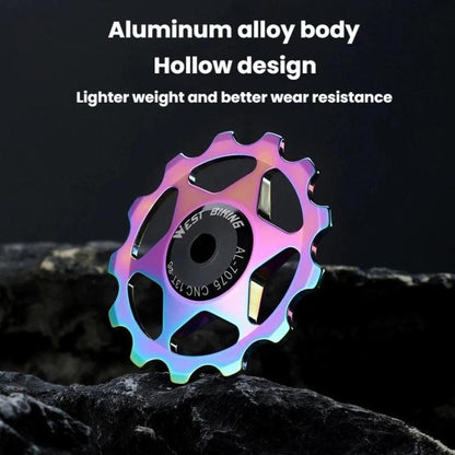 WEST BIKING YP0719490 Bike Jockey Wheel With Metal Bearings Road Bike Rear Derailleur Jockey Wheel, 11T Black, 11T Red, 11T Colorful, 13T Black, 13T Red, 13T Colorful