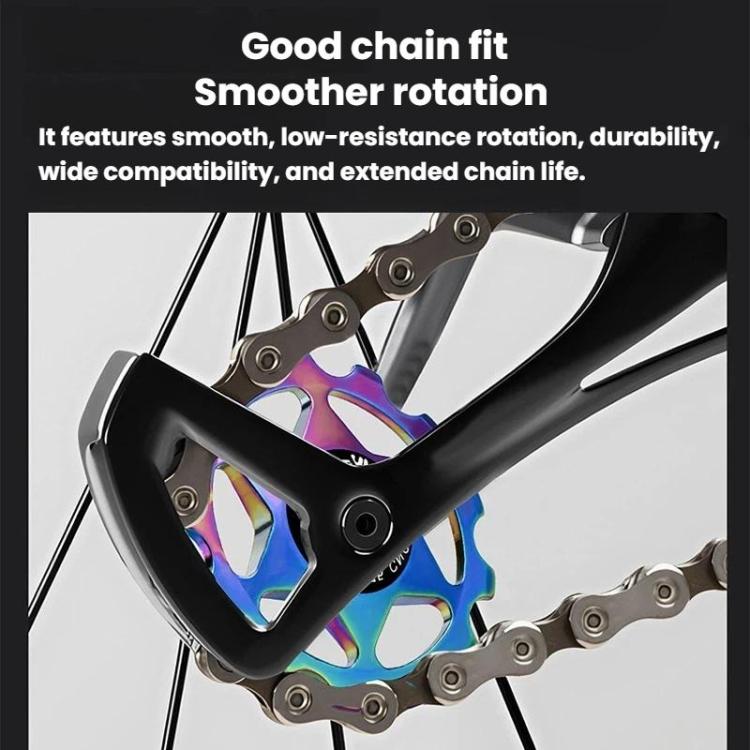 WEST BIKING YP0719490 Bike Jockey Wheel With Metal Bearings Road Bike Rear Derailleur Jockey Wheel, 11T Black, 11T Red, 11T Colorful, 13T Black, 13T Red, 13T Colorful
