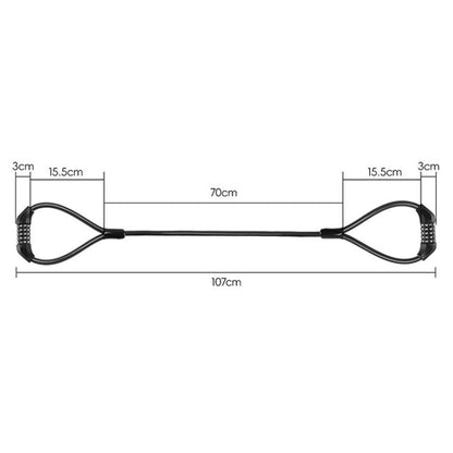 WEST BIKING YP0705127 Bike Double-Headed Steel Cable Lock With Password Cycling Anti-Theft Lock