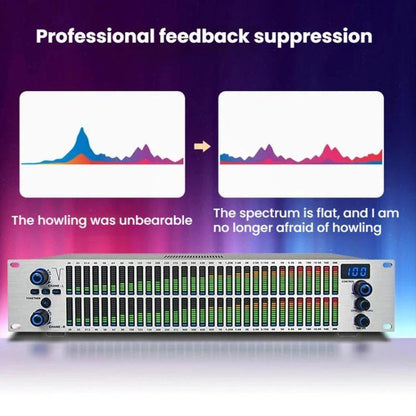 EQ-A32 Digital Equalizer Stage Home Karaoke Noise Reduction Audio Processor, EU Plug, US Plug, UK Plug, AU Plug