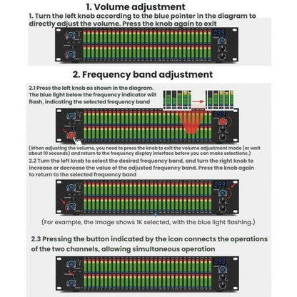 EQ-A32 Digital Equalizer Stage Home Karaoke Noise Reduction Audio Processor, EU Plug, US Plug, UK Plug, AU Plug