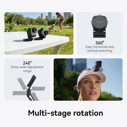 For Insta360 Go Ultra Camera TELESIN Magnetic Pivot Clip First-Person View Cap Mount Accessory