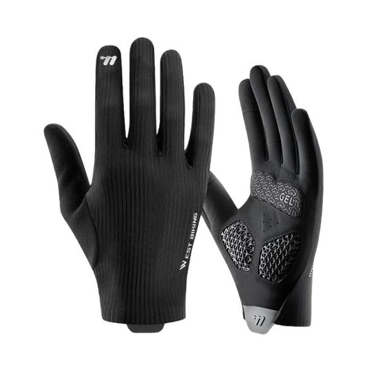 WEST BIKING YP0211278 3D Printed Cycling Anti-Slip Gloves Shock-Absorbing Full Finger Bike Gloves, M, L, XL, 2XL