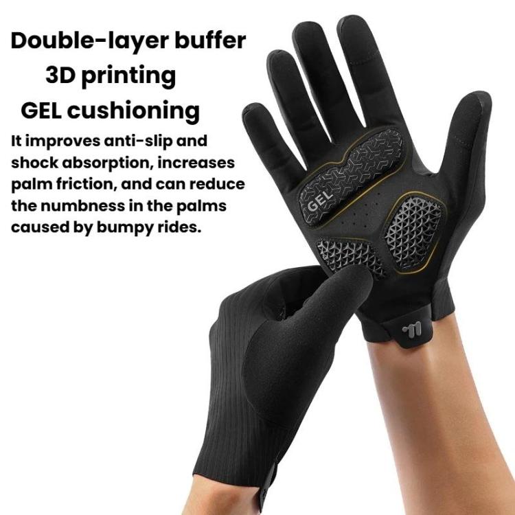 WEST BIKING YP0211278 3D Printed Cycling Anti-Slip Gloves Shock-Absorbing Full Finger Bike Gloves, M, L, XL, 2XL