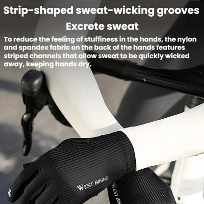 WEST BIKING YP0211278 3D Printed Cycling Anti-Slip Gloves Shock-Absorbing Full Finger Bike Gloves, M, L, XL, 2XL