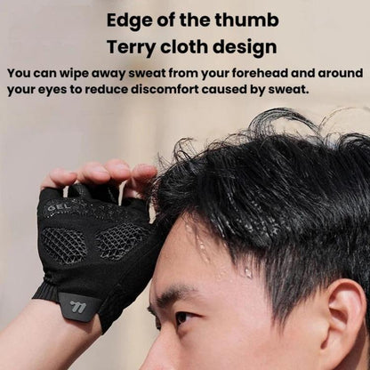 WEST BIKING YP0211274 3D Printed Half Finger Cycling Gloves Shock-Absorbing Anti-Slip Riding Gloves, M, L, XL, XXL