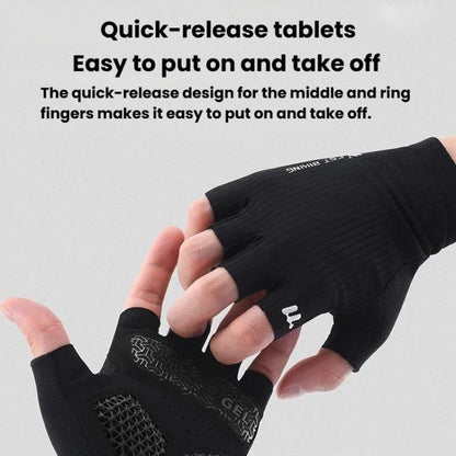 WEST BIKING YP0211274 3D Printed Half Finger Cycling Gloves Shock-Absorbing Anti-Slip Riding Gloves, M, L, XL, XXL