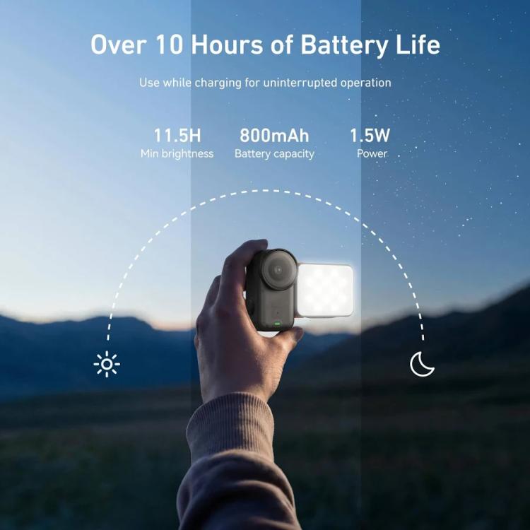 For DJI Osmo Action 6 / Nano TELESIN Magnetic Quick Release Fill Light Dual Color Temperature With 25 LEDs