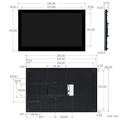 WAVESHARE 10.1-Inch DSI Tempered Glass Pane High Color Gamut Touchscreen 720 X 1280 Pixels, 32603