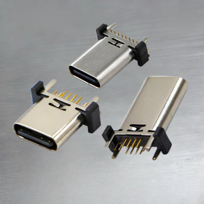 10pcs 16-Pin USB Type-C Female Connector PD Fast Charge Port, TH 9.3mm, TH 10.0mm, TH 10.5mm, TH 13mm, TH 13.7mm, TH 15mm, TH 16.5mm, TH 17.5mm, TH 18.5mm, SMT 9.3mm, SMT 13.0mm, SMT 13.7mm, SMT 15.0mm, SMT 17.5mm, SMT 18.5mm