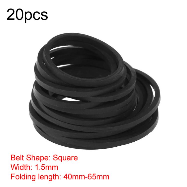 Mix Assorted Rubber Belts CD DVD Cassette Tape, 60pcs 0.5mm Square Fold Length 40-100mm, 30pcs 0.7mm Square Fold Length 45-120mm, 20pcs 1mm Square Fold Length 35-85mm, 20pcs 1mm Square Fold Length 90-135mm, 30pcs 1mm Square Fold Length 40-135mm...