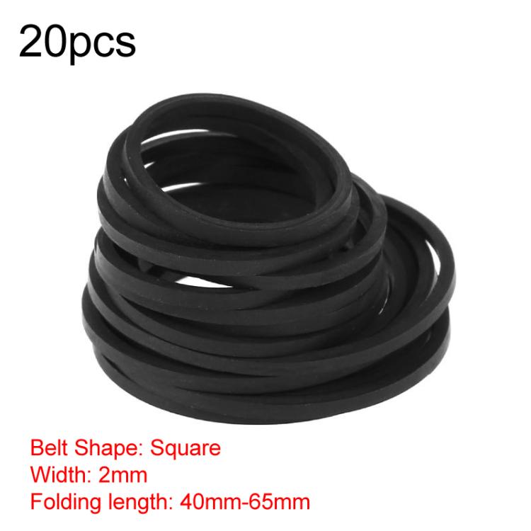 Mix Assorted Rubber Belts CD DVD Cassette Tape, 60pcs 0.5mm Square Fold Length 40-100mm, 30pcs 0.7mm Square Fold Length 45-120mm, 20pcs 1mm Square Fold Length 35-85mm, 20pcs 1mm Square Fold Length 90-135mm, 30pcs 1mm Square Fold Length 40-135mm...