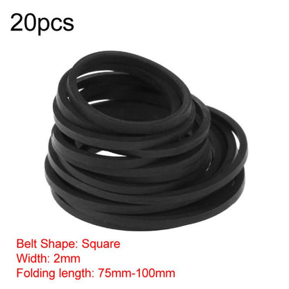 Mix Assorted Rubber Belts CD DVD Cassette Tape, 60pcs 0.5mm Square Fold Length 40-100mm, 30pcs 0.7mm Square Fold Length 45-120mm, 20pcs 1mm Square Fold Length 35-85mm, 20pcs 1mm Square Fold Length 90-135mm, 30pcs 1mm Square Fold Length 40-135mm...
