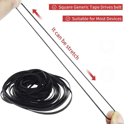 Mix Assorted Rubber Belts CD DVD Cassette Tape, 60pcs 0.5mm Square Fold Length 40-100mm, 30pcs 0.7mm Square Fold Length 45-120mm, 20pcs 1mm Square Fold Length 35-85mm, 20pcs 1mm Square Fold Length 90-135mm, 30pcs 1mm Square Fold Length 40-135mm...