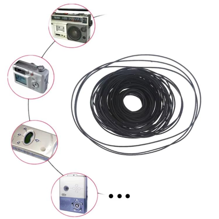 Mix Assorted Rubber Belts CD DVD Cassette Tape, 60pcs 0.5mm Square Fold Length 40-100mm, 30pcs 0.7mm Square Fold Length 45-120mm, 20pcs 1mm Square Fold Length 35-85mm, 20pcs 1mm Square Fold Length 90-135mm, 30pcs 1mm Square Fold Length 40-135mm...