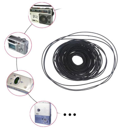 Mix Assorted Rubber Belts CD DVD Cassette Tape, 60pcs 0.5mm Square Fold Length 40-100mm, 30pcs 0.7mm Square Fold Length 45-120mm, 20pcs 1mm Square Fold Length 35-85mm, 20pcs 1mm Square Fold Length 90-135mm, 30pcs 1mm Square Fold Length 40-135mm...