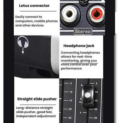 MDX22 USB Bluetooth 48V Phantom Power DSP Digital Mixer, US Plug, EU Plug, UK Plug, AU Plug