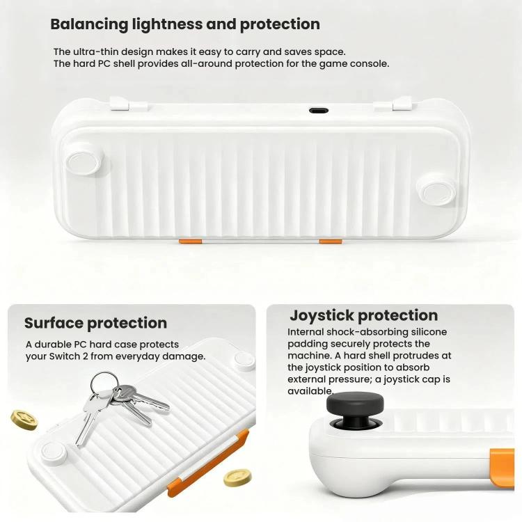 Hard Shell Storage Case for Nintendo Switch 2 Frosted Translucent Anti-Pressure Joystick Design