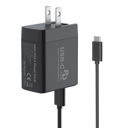 60W 3-In-1 Power Dock With 4K 60Hz HDMI For Nintendo Switch 2 Fast Charging Adapter With USB-C & USB 3.0 Ports US Plug
