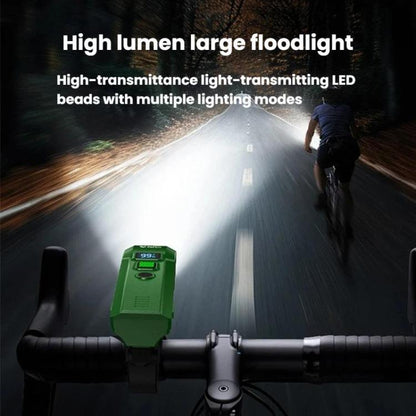 SMILING SHARK QX-D435A Kids Bike Headlight With Light Control Sensor Digital Display Portable Flashlight With Horn