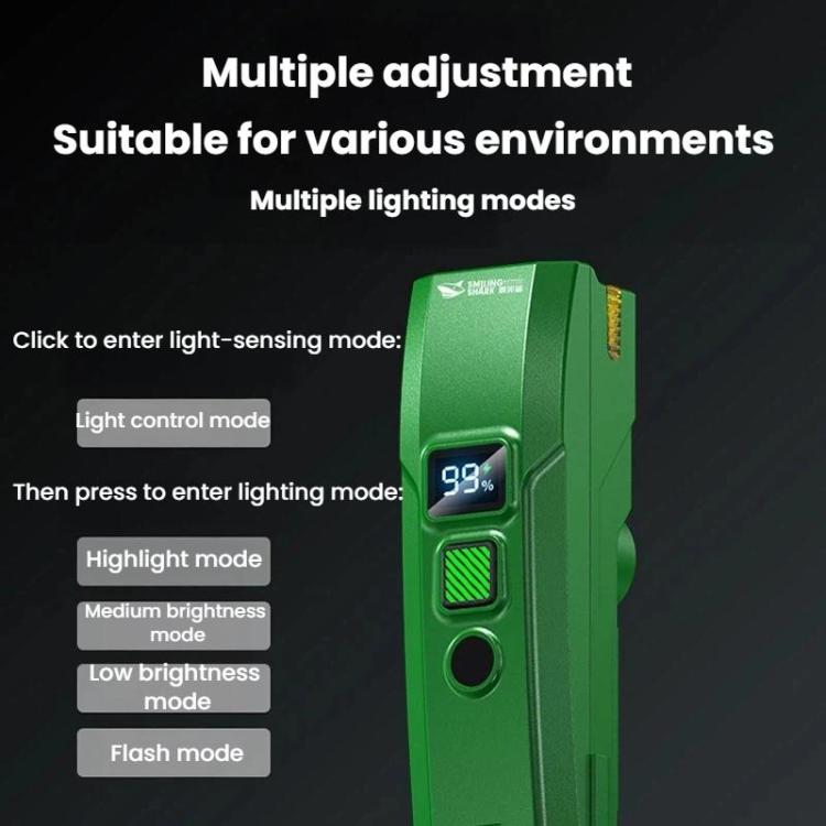 SMILING SHARK QX-D435A Kids Bike Headlight With Light Control Sensor Digital Display Portable Flashlight With Horn