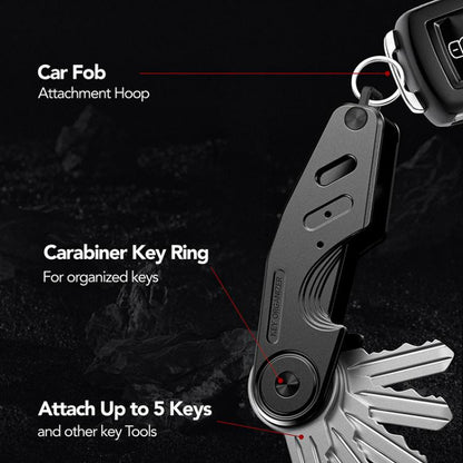 Vintage Style Aluminum Key Holder Car Key Fob Clip for 2-6 Keys Ideal Gift for Men