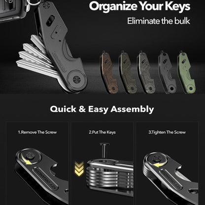 Vintage Style Aluminum Key Holder Car Key Fob Clip for 2-6 Keys Ideal Gift for Men