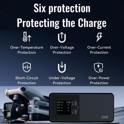 For DJI Air 3 / 3S LKTOP UC342 200W 3-Channel Charger Aerial Photography Charging Butler, US Plug, EU Plug