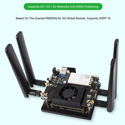 WAVESHARE 5G / 4G / 3G Module, Includes RM520N-GL Module, Supports 5G NSA And SA Networking, GNSS Positioning, 32256