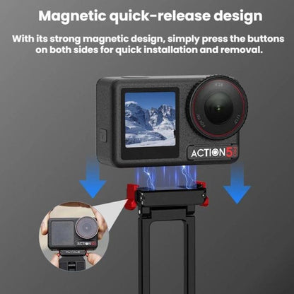 For DJI Osmo Action 3 / 4 / 5 Pro Magnetic Quick-Release Tripod Bracket with Carabiner Clip, AC5027