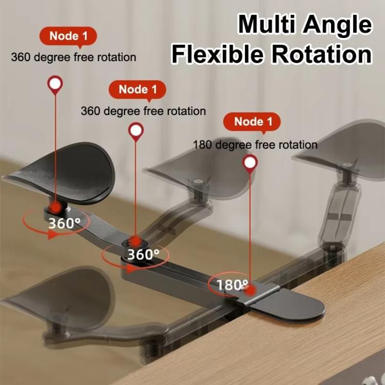 Ergonomic Computer Desk Arm Rest 360-degree Rotating Desk Clamp Arm Support Bracket Keyboard Armrest Extender