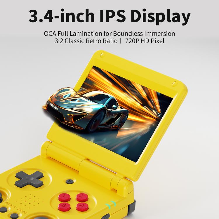 ANBERNIC RG 34XXSP 3.4-inch IPS Linux Retro Console, Quad-Core Cortex-A53, 5G WiFi, Clamshell with Dual Joysticks, 64G, 64G+128G, 64G+256G