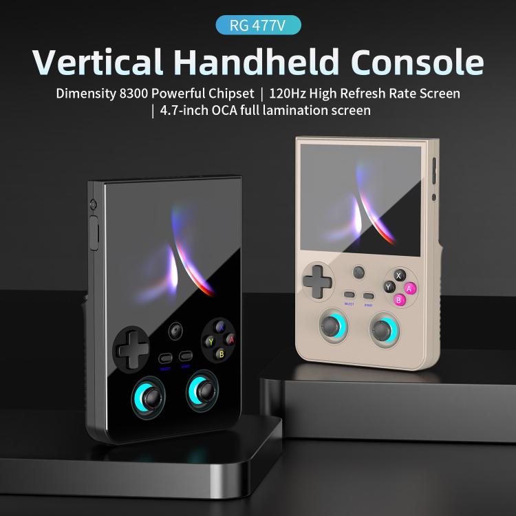 ANBERNIC RG477V 4.7-Inch 120Hz Vertical Handheld Console Dimensity 8300 Chipset, Android 14, RGB Lighting & Gyroscope, Built In 8G+128GB, Built In 8G+128GB+128G SD Card, Built In 12G+256GB, Built In 12G+256GB+128G SD Card