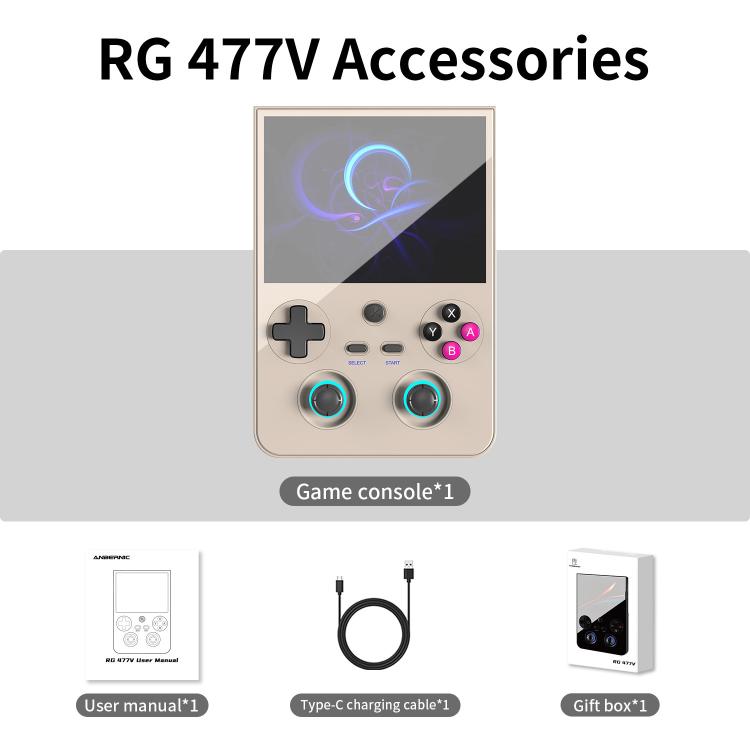ANBERNIC RG477V 4.7-Inch 120Hz Vertical Handheld Console Dimensity 8300 Chipset, Android 14, RGB Lighting & Gyroscope, Built In 8G+128GB, Built In 8G+128GB+128G SD Card, Built In 12G+256GB, Built In 12G+256GB+128G SD Card