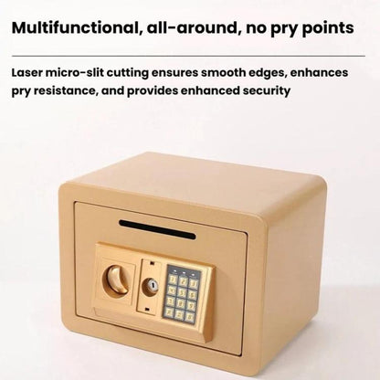 Wall-Mounted Small Steel Safe With Anti-Theft Plate Password Storage Safe, Black With Money Drop Slot, Gold With Money Drop Slot, Black No Money Drop Slot, Gold No Money Drop Slot